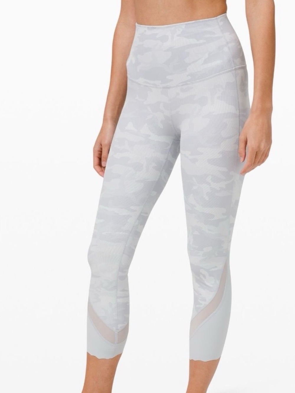 Lululemon Wunder Under High-Rise Crop 23” Scallop Incognito Camo Leggings Size 8 - Picture 2 of 6